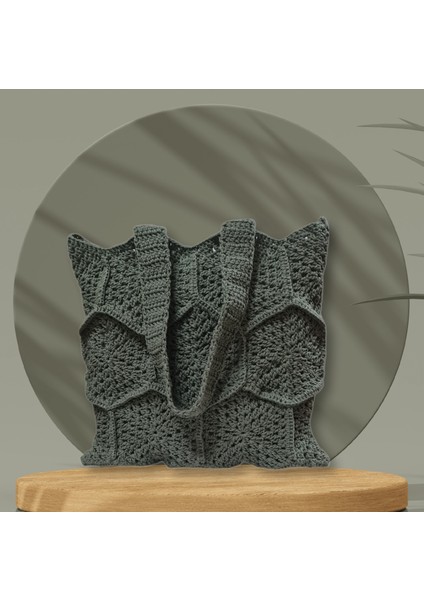 El Örgüsü Altıgen Motifli Omuz Askılı Astarlı Günlük Çanta