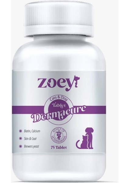 Dermacure 75 Tablet Kedi ve Köpek Tüy Bakım Ürünü
