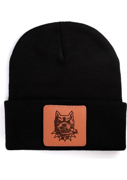 BlackBörk V1 Akrilik Köpek - 8 Kod Logolu Unisex Siyah Bere (Beanie)