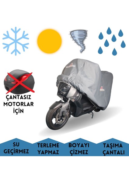 Motolux Toronto Uyumlu Arka Çantasız Motorlar Için Brandası Su Geçirmez Motosiklet Örtüsü