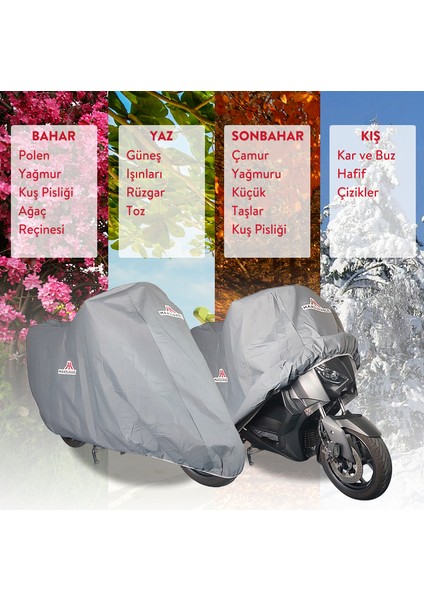 Stmax Smart 2000 3 Tekerlekli 1 Kişilik Motor Brandası Su Geçirmez Motosiklet Örtüsü