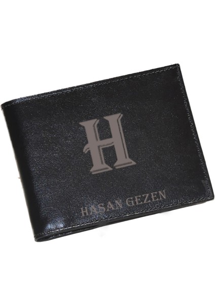 Kişiye Özel Harfli ve Isimli Deri Erkek Cüzdanı