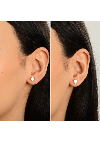 14 Ayar Altın Sade Baklava Küpe fırsatları