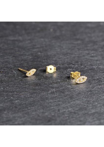 14 Ayar Taşlı Altın Göz Şans Küpe modelleri