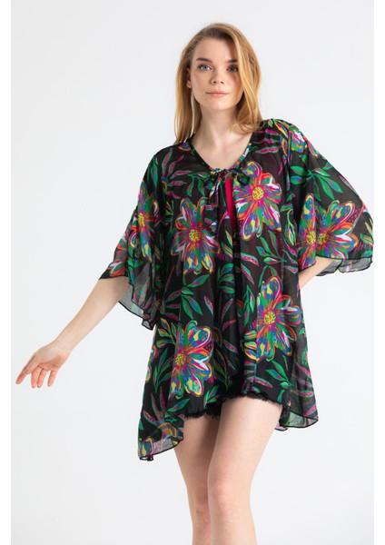 Side Vual Yazlık Pareo Etnik Siyah 6193 fırsatları