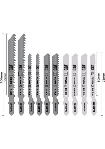 DA06901 10 Parça Profesyonel Metal/ahşap Hassas/kaba Kesim Dekupaj Testere Ucu