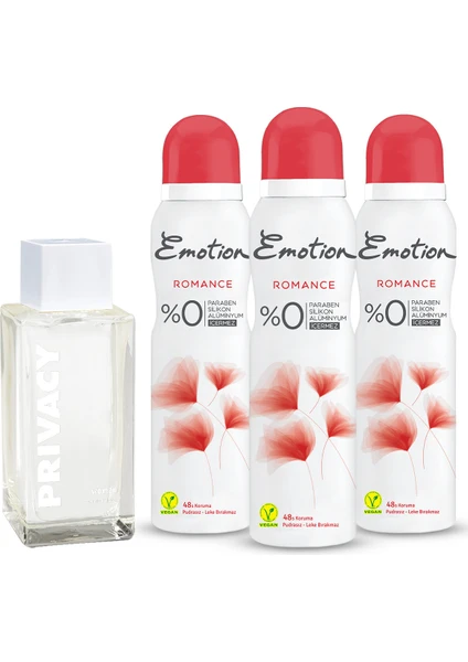 Women Limited Edition EDT Kadın Parfüm 50 ml ve Emotion Romance Kadın Deodorant 3 x 150 ml