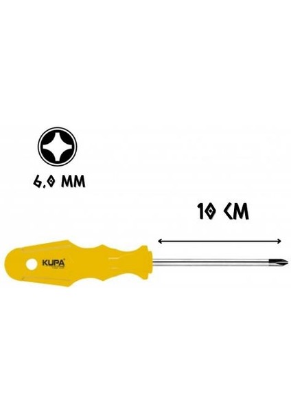 Kupa Tornavida Mıknatıslı Yıldız Uçlu 6.0 - 10 Cm.
