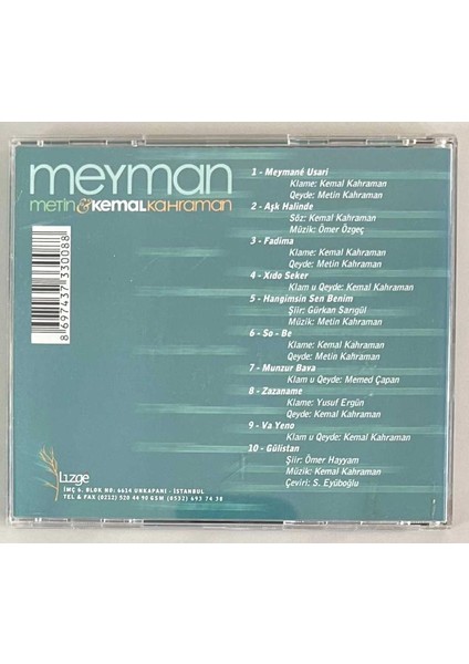 Metin Kahraman - Kemal Kahraman Meyman Kürtçe CD (Orjinal Dönem Baskı)