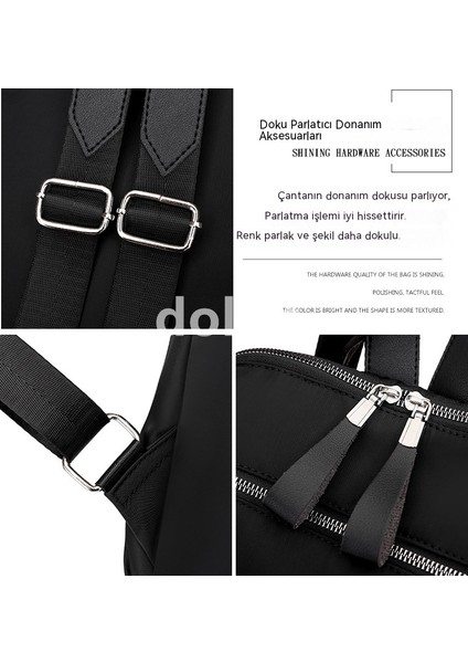 Yeni Kadın Çantası Oxford Kumaş Sırt Çantası Büyük Kapasiteli Basit Saf Oxford Kumaş Moda Rahat Hafif Okul Çantası (Yurt Dışından)