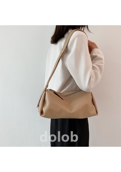 Basit ve Büyük Kapasiteli Koltuk Altı Çanta 2023 Yeni Moda Tembel Rüzgar Gelişmiş Yumuşak Deri Tek Omuz Messenger Çanta Yastık Çantası (Yurt Dışından)