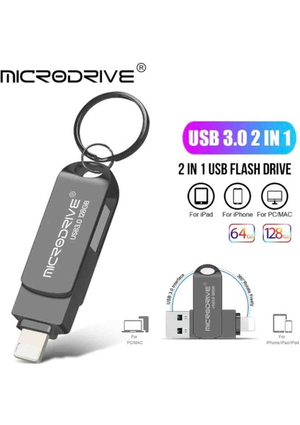 256Gb. İphone Lightning ve USB 3.0 USB Flash Bellek Otg Çift Giriş