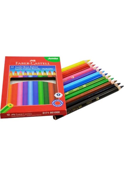 FABER CASTELL KURU BOYA KALEMİ JUMBO ÜÇGEN 12Lİ fiyatları