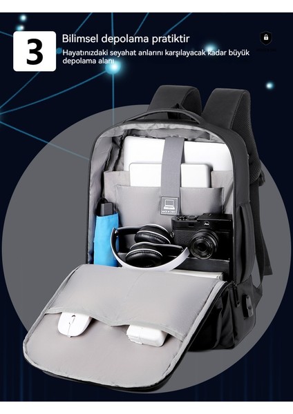 USB Şarj Edilebilir Sırt Çantası Sırt Çantası Erkek Iş Su Geçirmez Genişleme Bilgisayar Çantası Çift Kullanımlı Üniversite Öğrencisi Okul Çantası (Yurt Dışından) indirimleri
