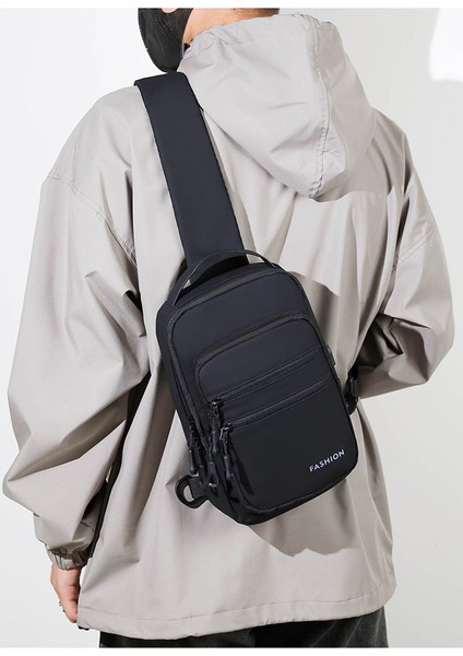 Yeni Erkek Göğüs Çantası Crossbody Çantası Omuz Çantası Büyük Kapasiteli Çanta Gündelik Çok Fonksiyonlu Sırt Çantası Su Geçirmez Göğüs Çantası (Yurt Dışından) fiyatları