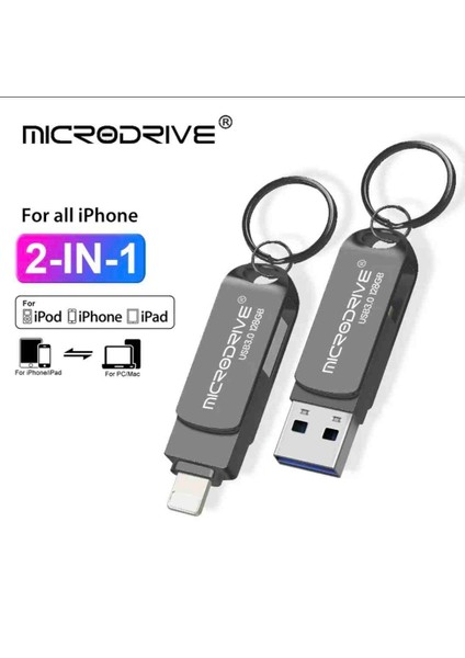 64Gb.İphone Lightning ve Usb 3.0 USB Flash Bellek Otg Çift Giriş Sağlam Metal ve kaliteli