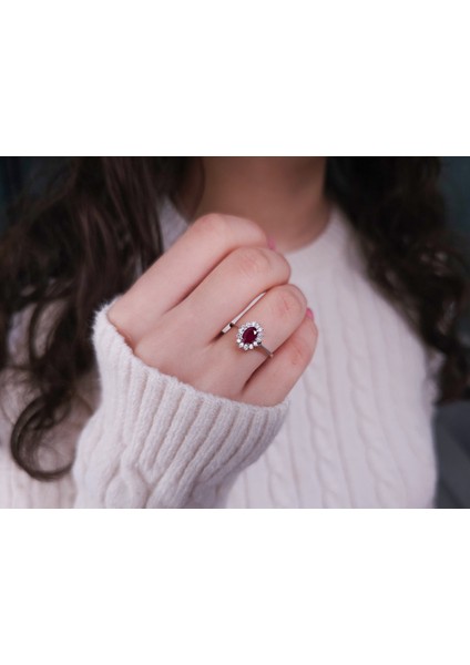 Pırlanta ve Oval Yakut Taşlı Anturaj Yüzük 0404R0012 indirimleri