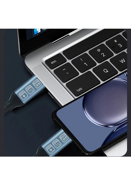 Type-C To Type-C Kablo Data ve Şarj Kablosu 20GBPS 100 Watt Akıllı Chip iPhone 15 Serisi Uyumlu Galaxy S23 Uyumlu Data ve Şarj Kablo ZR48