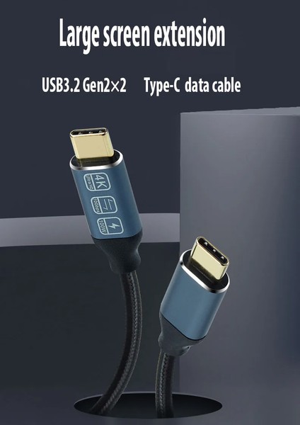 Type-C To Type-C Kablo Data ve Şarj Kablosu 20GBPS 100 Watt Akıllı Chip iPhone 15 Serisi Uyumlu Galaxy S23 Uyumlu Data ve Şarj Kablo ZR48
