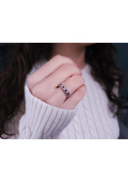 Pırlanta ve Prenses Kesim Yakut Taşlı Tamtur Yüzük 0407R0096 fırsatları