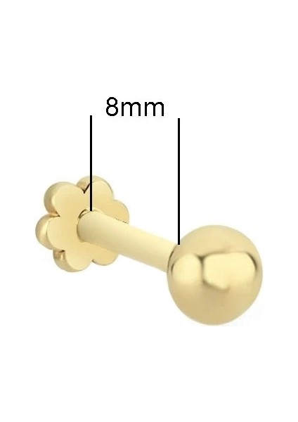 14 Ayar Top Altın Tragus Küpe