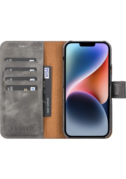iPhone 15 Florence Deri Cüzdan Telefon Kılıfı