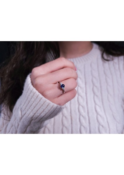 Pırlanta ve Oval Safir Taşlı Yüzük 0417R0043 fırsatları
