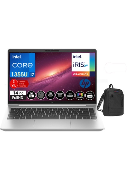 Elitebook 640 G10 Intel Core I7 1355U 32GB 2tb SSD 14" Fhd Freedos Taşınabilir Bilgisayar ELİT8A571EA12+WEBLEGELSINÇANTA