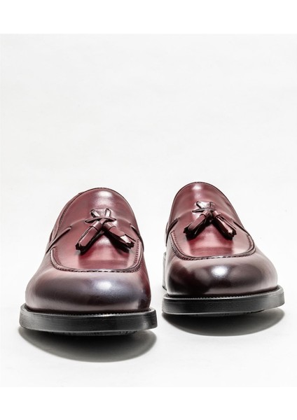 Bordo Deri Erkek Loafer