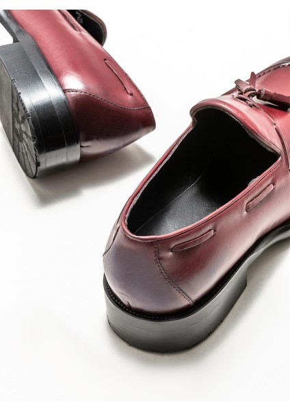 Bordo Deri Erkek Loafer