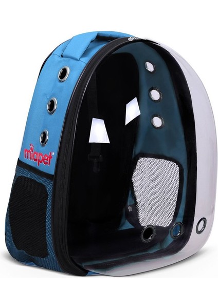 Miapet Şeffaf Astronot Kedi Köpek Taşıma Çantası 42 x 22 x 33 cm Mavi (Yurt Dışından)