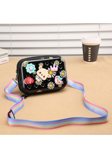 Mini Bavul Kadın Küçük Çanta Crossbody Omuz Kişilik El Tipi Bavul Tarzı Kutu Küçük Kare Çanta (Yurt Dışından)