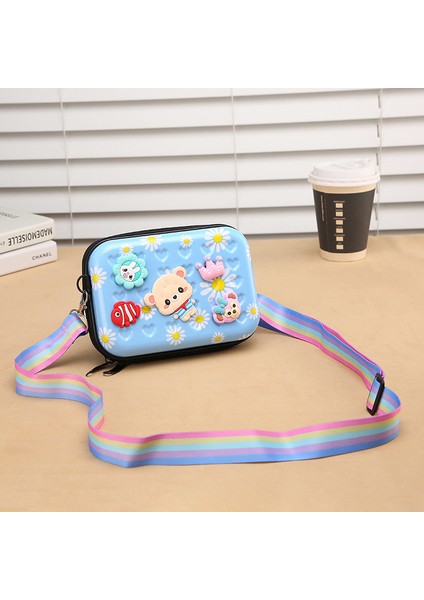 Mini Bavul Kadın Küçük Çanta Crossbody Omuz Kişilik El Tipi Bavul Tarzı Kutu Küçük Kare Çanta (Yurt Dışından)
