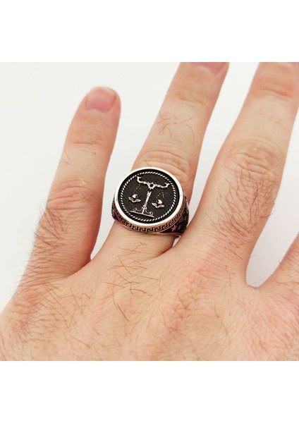 925 Ayar Gümüş Terazi Burcu Yüzük indirimleri