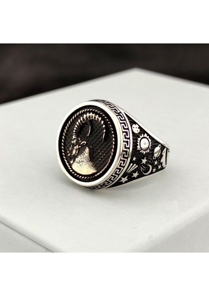 925 Ayar Gümüş Oğlak Burcu Yüzük fiyatları