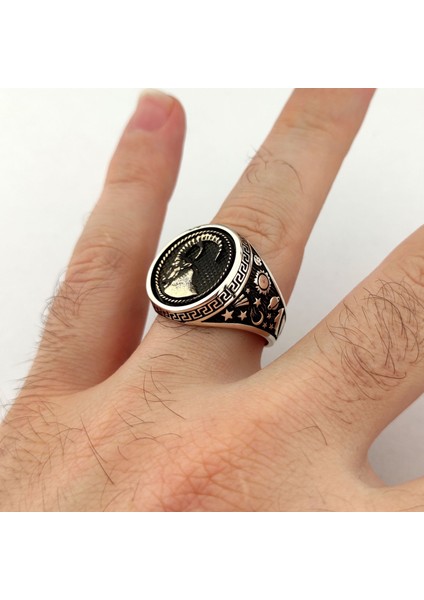 925 Ayar Gümüş Oğlak Burcu Yüzük indirimleri