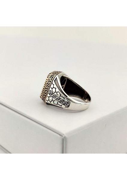 925 Ayar Gümüş Kırmızı Taşlı Duvar Desenli Yüzük fırsatları