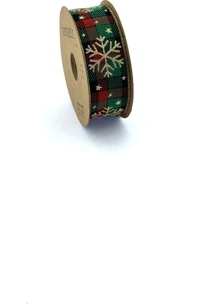 Kar Tanesi Desenli Simli Dokuma Yılbaşı Kurdelesi (35MM Genişlik - 10MT Uzunluk) fiyatları