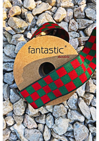 Dama Desen/ekose Yeşil Kırmızı Kurdele (3cm Genişlik - 10MT Uzunluk) modelleri