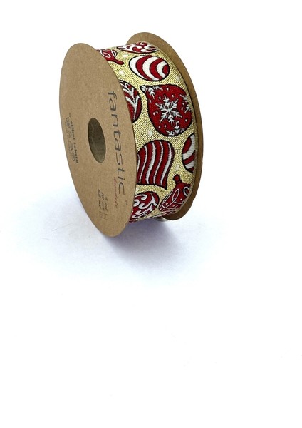 Kar Tanesi / Balon Desen Simli & Saçaklı Dokuma Yılbaşı Kurdelesi (35MM Genişlik - 10MT Uzunluk) fiyatları