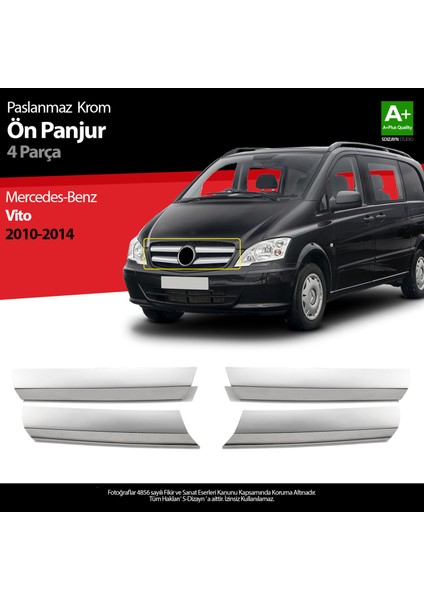 Mercedes Vito Krom Ön Panjur 4 Prç 2010-2014 (Geniş) A+ Kalite