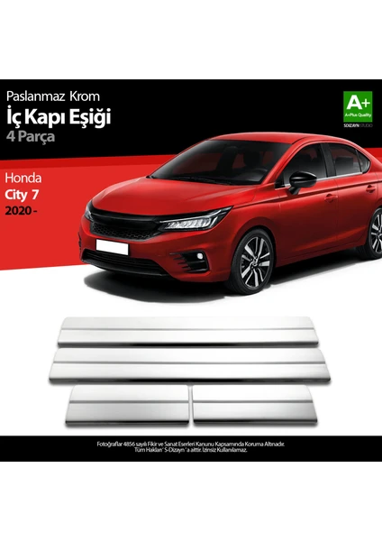 Honda City Krom İç Kapı Eşiği 4 Prç. 2020 Üzeri A+ Kalite