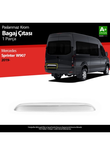 Mercedes Sprinter W907 Krom Bagaj Çıtası 2018 Üzeri A+ Kalite