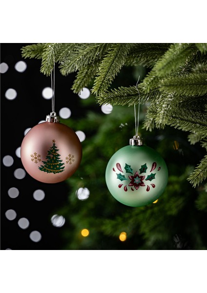 New Year Yılbaşı Pretty Ağaç Süsü Seti 4 Parça 8 cm