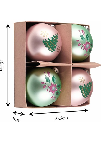New Year Yılbaşı Pretty Ağaç Süsü Seti 4 Parça 8 cm modelleri