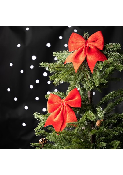 New Year Yılbaşı Ribbon Kırmızı Ağaç Kurdelesi 12X13 cm