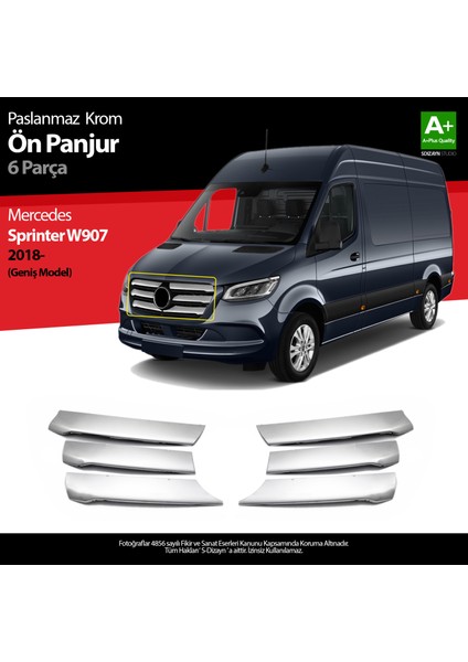 S Dizayn Mercedes Sprinter W907 Ön Panjur Geniş Model 5 Prç 2018 Üzeri