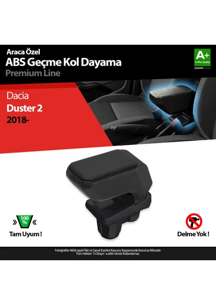 Dacia Duster 2 Kol Dayama Kolçak Geçmeli ABS Siyah 2018-2023 A+ Kalite