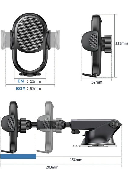 Araç Içi Otomatik Elite Versiyon Telefon Tutucu Cam ve Torpido Için modelleri