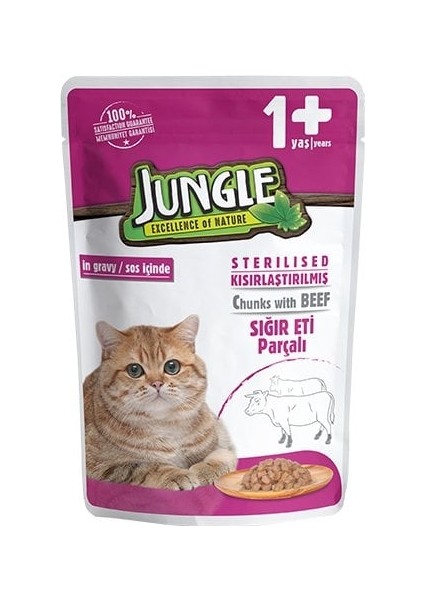 Parçalanmış Sığır Etli Kısır Kedi Maması 100 gr